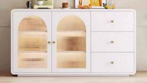 Tủ gỗ decor kính sóng tủ trang trí phòng khách phòng ngủ tủ đựng đồ nhiều ngăn KAYLE sang trọng tiện lợi TG-04