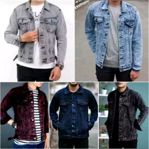 Jaket Jeans Denim Pria Terbaru Warna motip Snow