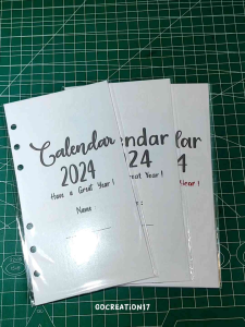 Kertas Planner Isi Binder Kalender 2024 dan 2023 Refill Calendar Minimalist A6 (6 Ring)