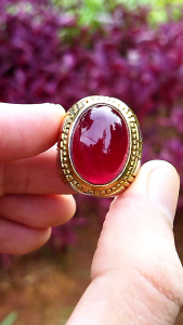 Cincin Batu Akik Red Barron Cempaka Aceh