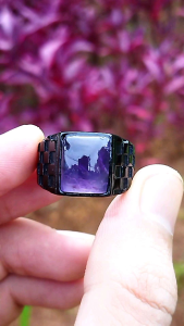 Cincin Batu Kecubung Serat Es Kotak