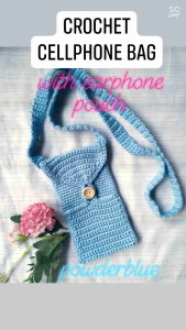 CROCHET CELLPHONE BAG WITH EARPHONE POUCH❤️