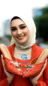 GHAZIA - 303 Sandal Pengantin Hak 3cm Wedding Shoes Wanita Hak Tahu Brukat Payet Jepang Pengantin
