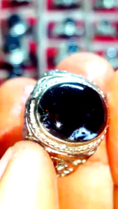 Cincin Batu Black Opal Sempur Banten Natural Jarong