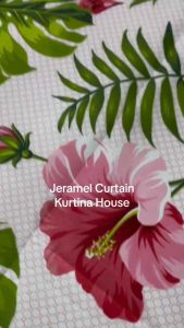 Jeramel Olive Green Floral Curtain for DoorWindowsLababo and Valancer tela po eto