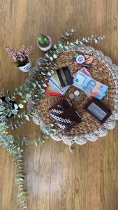 LUBIE Dompet Lipat/Coin/Kartu Aplikasi Tikar Pandan Jasmine