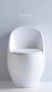 [PUB Approved | HDB | Condo | Landed Compatible] Award Winning Dolphin Shaped Design Toilet Bowl [Ceramic White/Matte Black]