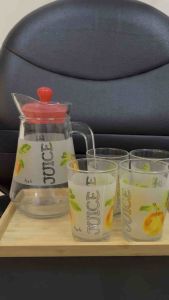 Drink Set Juicy/Drink Set isi 5pcs/Drink set Printing anti gores/Kado nikahan/Souvenir Cantik/Drink set isi Pithcer dan 4 Gelas cantik/Souvenir murah