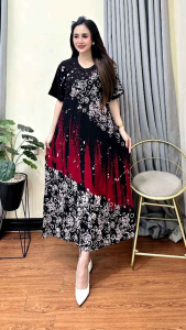 Batik Cap Malaman anti luntur ld 115 pj 120 bahan rayon duniatex