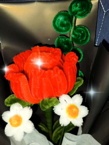 ช่อดอกกุหลาบลวดกำมะหยี่ วาเลนไทน์ ดอกกุหลาบ เซอไพรส์