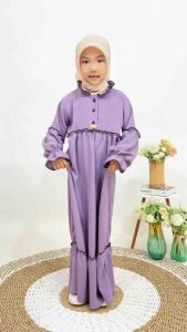 Gamis Dress Kinza Anak Perempuan Terbaru Termurah umur 1-12tahun bahan crinkle airflow