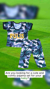 CAMOUFLAGE TERNO ARMY & PULIS PRINTS for kids Set t-shirt and pajama 0-18 MONTHS (derict tahian)