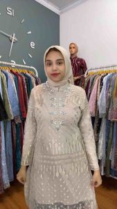 Setelan Kebaya Tunik Busui Luna jumbo M - 5L / Kebaya Wisuda / Kebaya Modern / Kebaya Pesta / Kebaya Terbaru / Kebaya Tile / Kebaya Brukat / Kebaya Mewah / Kebaya Jumbo