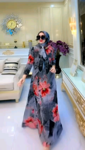 Magnolia Set Almeyra | Gamis Premium | Gamis Set Jilbab Segi Empat | Gamis Ceruty Babydoll