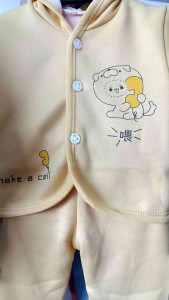 ชุดกันหนาวเด็กอ่อน คอตตอนบุในสำลี มีฮู้ด อุ่นมาก (0-5ด.)  2-6โล