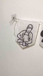 KS04 กาแฟสด ธงผ้าด้ายดิบ ธงร้านค้า ธงชื่อร้าน ร้านกาแฟ