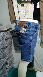 celana jeans pendek pria sobek premium