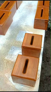 Kotak Tisu Kayu Jati Ukuran Kecil Dengan Tutup