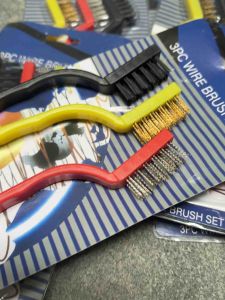 Sikat Kawat serbaguna Mini Set 3 pcs Anti Karat Kuningan Baja Nilon s