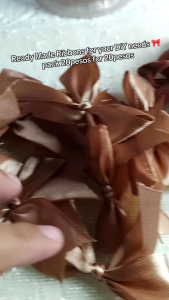 Ready Made Ribbons Dark Brown 20pcs 2.5 Satin Ribbon