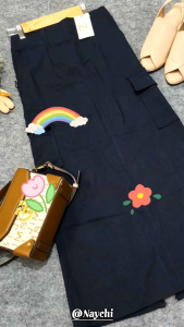 New Rok Kargo softjeans/rok kargo bahan soft jeans/rok wanita