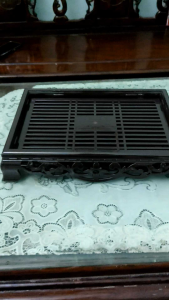 Khay trà đựng ấm chén bằng nhựa cứng giả gỗ hàng Cao cấp việt nam