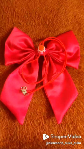 Strap masker pita tumpuk - Strap masker pita satin velvet