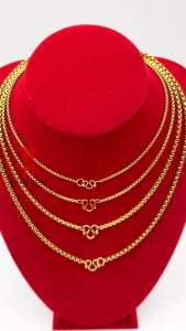 Box R ทองเลเซอร์ สแตนเลสแท้ เคร่องประดับ สร้อยคอ สร้อยพระ เหมือนทองจริง ไม่ลอก ไม่ดํา สั่งตัดเพิ่มองค์พระได้