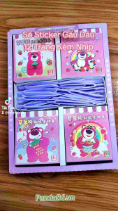 1 Sổ Tay Sticker Gấu Dâu Cắt Sẵn 12 Trang Kèm 1 Nhíp - Hình Dán Gấu Dâu Dễ Thương Trang Trí Đồ Dùng Cá Nhân Cho Bé Yêu