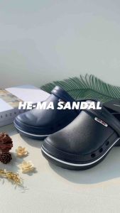 Sandal Baim Kodok Media Wanita EVA Hitam & Navy 956W Hema Size 36-40