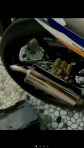 Knalpot Tornado GS/GX Model Standar Racing Gembung Perut Hitam Tameng AHM Suara Garing Kemrincing