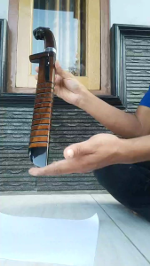golok baja modern kayu sonokeling kombinasi tanduk ukir macan