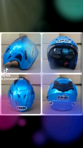 Helm INK Double Visor Original Merk DCS FNK Ice Blue Paking Kardus murah Bisa COD terlaris