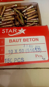 10 Pcs Dinabolt Dynabolt STAR Semua Ukuran / Baut Tembok Beton