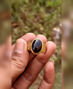 CINCIN BATU AKIK YAMAN WULUNG TEMBUS MIRAH 14X10MM