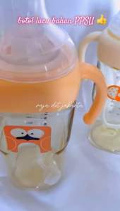 PPSU Botol susu 300ml bpa free model kotak anti sedak bisa direbus.