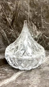 Toples permen Kaca Kristal Kerucut Apel Crystal CandyJar Keranjang Permen Mewah pajangan dekorasi hiasan Import Souvenir