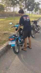 Knalpot Rc100/Bravo Model Standar Racing Perut Hitam Ujung Croom