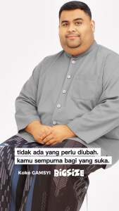 Baju koko polos Jumbo lengan panjang/KOKO GAMSYI