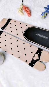 kaus kaki jempol telapak motif polkadot love/kaos kaki jempol telapak