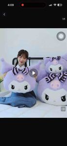 [SG STOCK] Kuromi 70cm Giant Bunny Plush Pillow | Cute Kawaii Soft Stuffed Toy | Kuromi Plush Cushion | Hugging Doll Gift
