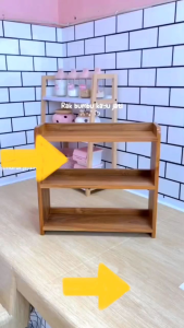 Rak Bumbu Papan Kayu Jati & Rak Bumbu Dapur 3 Susun