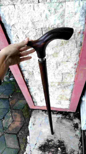 Tongkat Jalan Kayu Galih Asem Motif Culak Premium D21