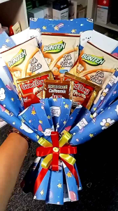 Buket Minuman Sachet Kopi & Teh | Buket Simple Elegan | Kado Murah