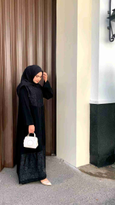 [ turkey 01] abaya gamis hitam turkey jetblack muslim outfit umroh haji turki saudi arab black murah