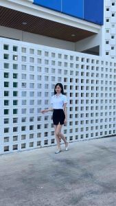 กระโปรงทรงเอผ่าหน้า(ผ้ายืดฮานาโกะ)ยาว14-18ไซส์23-34ยาว20ไซส์23-42