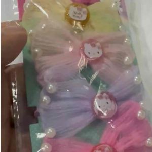 Hello Kitty Pastel Pearl Bow Hair Tie Set