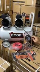 ETOP ถังลม ปั๊มลมโบท็อกซ์ 50 ลิตร รุ่น XH60050L 1200W+ อุปกรณ์ 6 อย่าง ปลั๊กพ่วง 10 เมตร **รับประกัน 1 ปีเต็ม