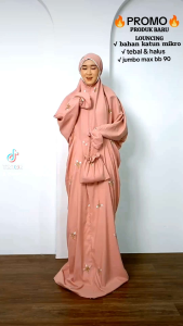 Mukena Terusan Dewasa Zalina Bordir Katun Premium