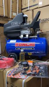 BONCHI ปั๊มลม ถังลม 30 ลิตร ตารี ร่างกาย 2 แรงม้า 6 อย่าง ปลั๊กพ่วงดียาว 10 เมตร